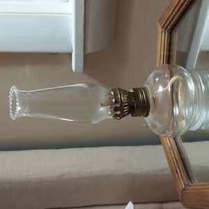 8 inch Lamplight Farms #2 Oil Lamp Clear Glass Ball Made In Italy